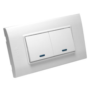 [B514-W] INTERRUPTOR DOBLE (LARGO) SERIE B BLANCO IGOTO 