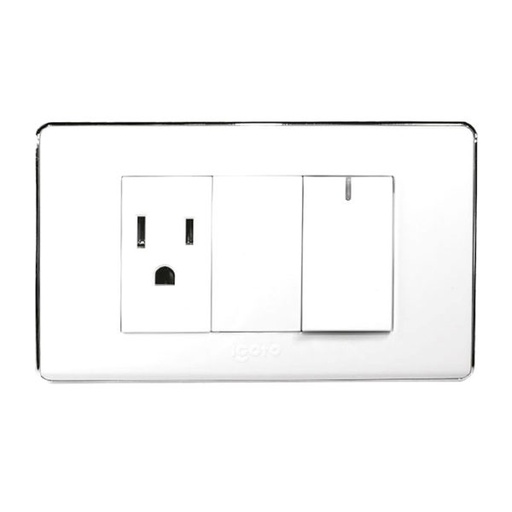 [A6036] INTERRUPTOR+TOMACORRIENTE SERIE A BLANCO IGOTO  