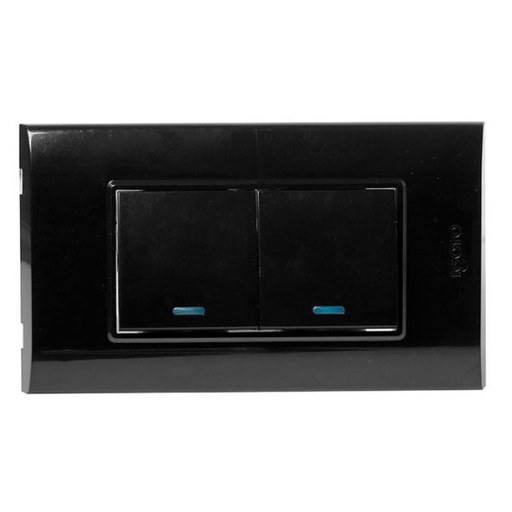 [B514-B] INTERRUPTOR DOBLE (LARGO) SERIE B NEGRO IGOTO 