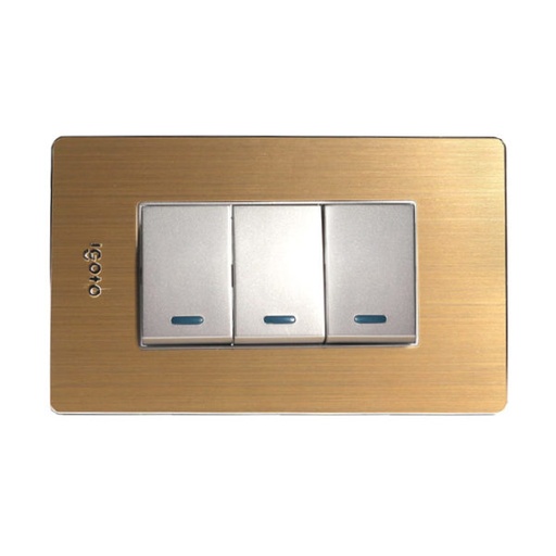 [X516] INTERRUPTOR TRIPLE BEIGE SERIE X IGOTO 