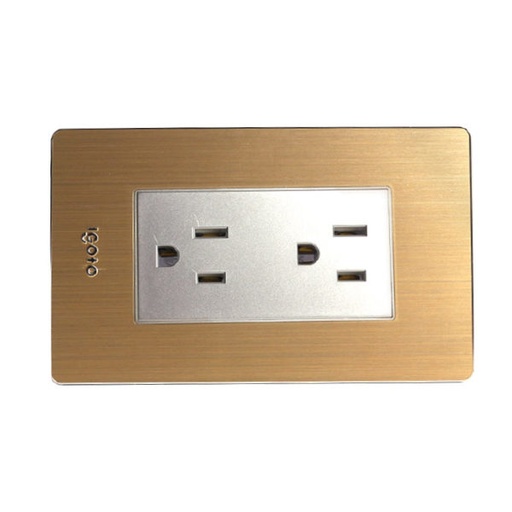 [X105/2] TOMACORRIENTE DOBLE BEIGE SERIE X IGOTO 