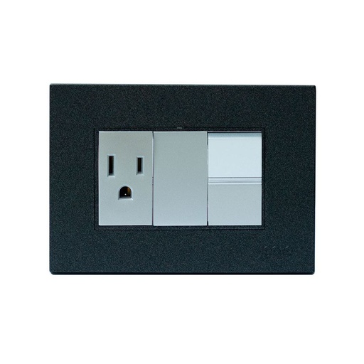 [Z316-B] INTERRUPTOR + TOMACORRIENTE SERIE Z NEGRO IGOTO