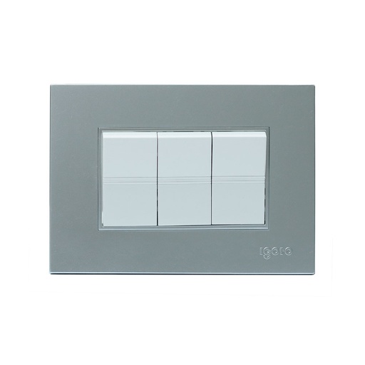 [Z516-S] INTERRUPTOR TRIPLE SERIE Z PLATA IGOTO