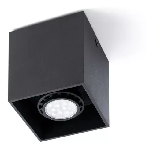 [AL-SSPC-BK] LAMPARA APLIQUE SPOT CUADRADA SUPERFICIAL GU10 10.5CM NEGRO 